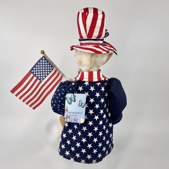 Cynthia Rowley 28" Flag Patriotic Elf Doll Americana July 4th Figure Set Of 2 - Picture 14 of 16